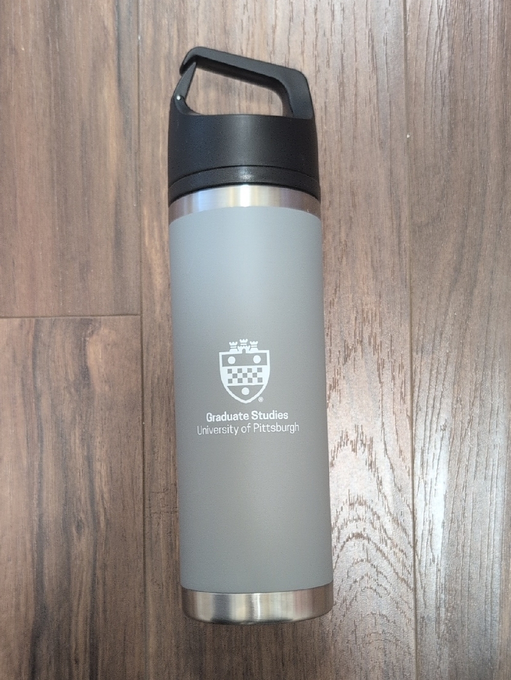 University of Pittsburgh Graduate Studies Gray Stainless Water Bottle 18 Oz